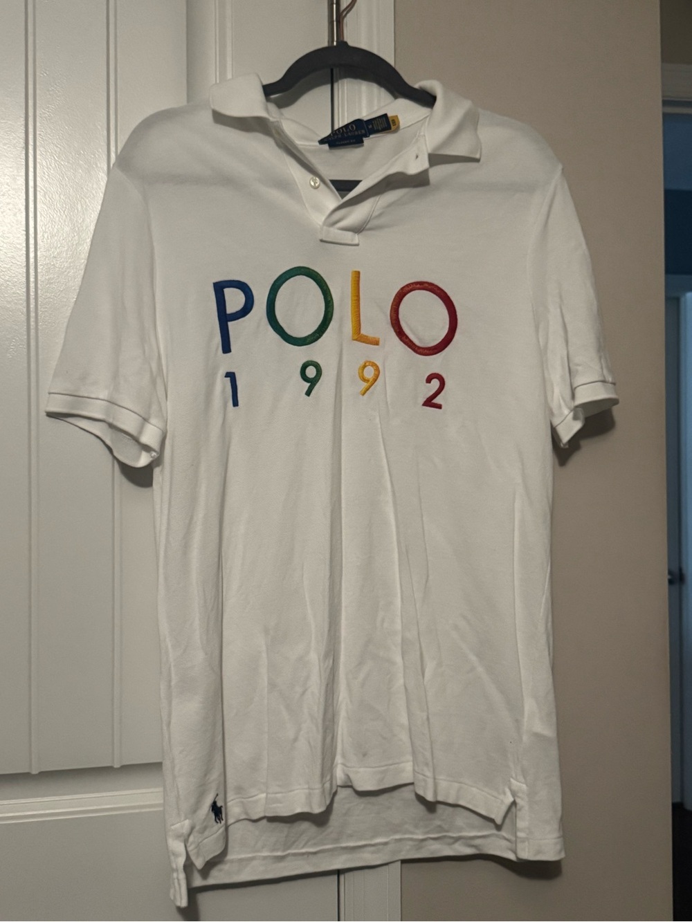 Ralph Lauren Polo 1992 Embroidered White Polo Shirt